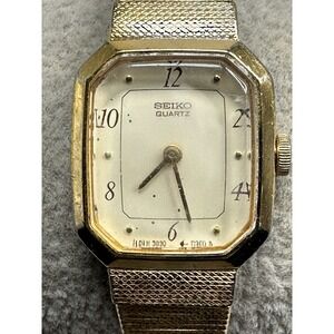 Seiko 2B20-5019 Ladies Watch New Battery 16MM 7" Gold Tone‎ G8